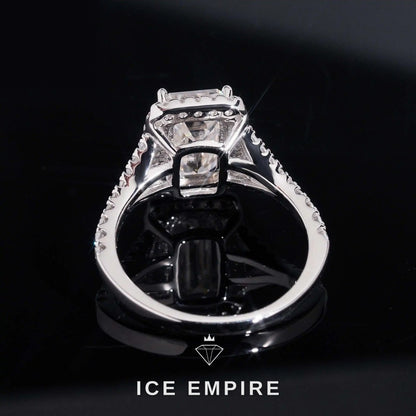 Iced Out Cluster Rose Gold Plated Moissanite Wedding Band