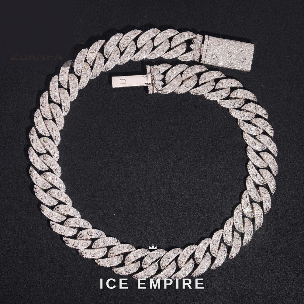 Iced Out Rose Gold Plated Moissanite Cuban Chain