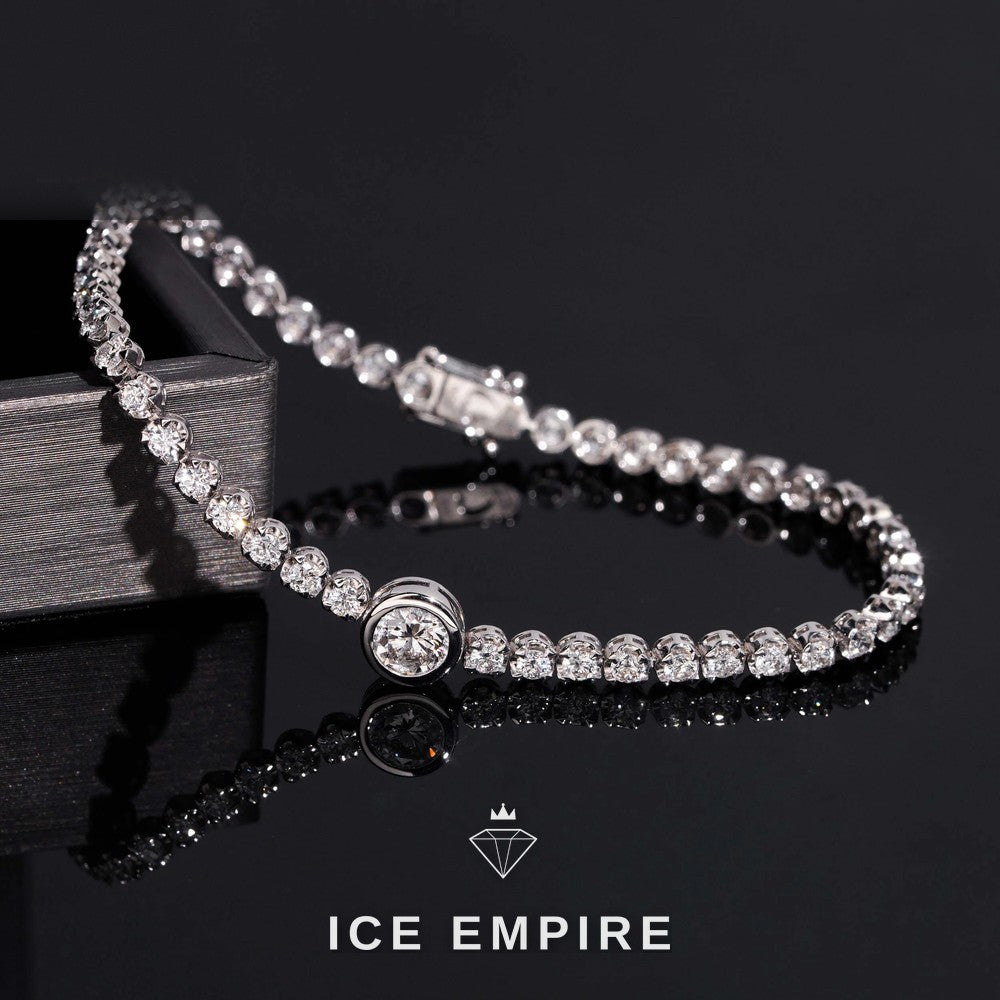 Iced Out 18K Gold Lab Grown Diamond Tennis Bracelet