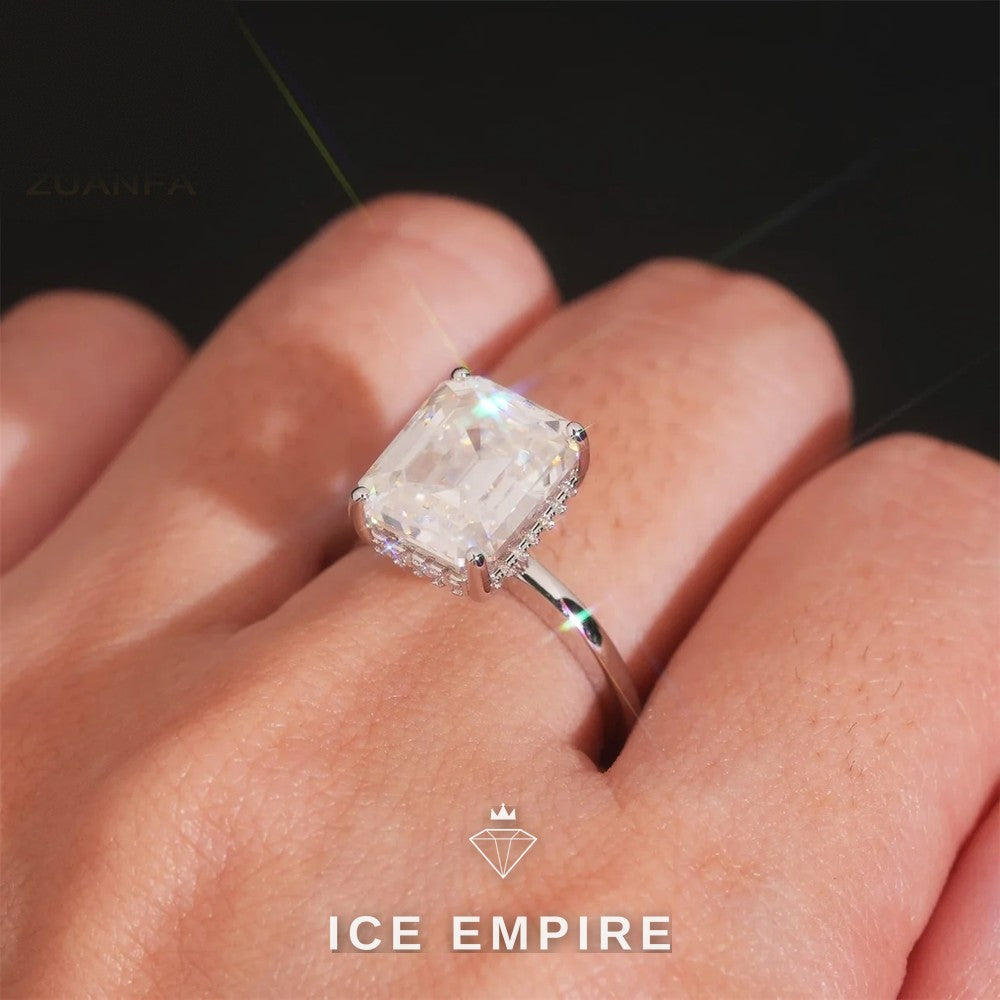 Iced Out 925 Silver Moissanite Wedding Band