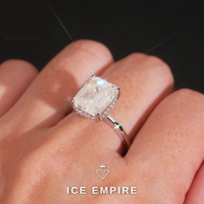 Iced Out 925 Silver Moissanite Wedding Band