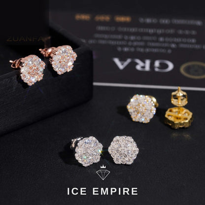 Iced Out 925 Silver Moissanite Earrings
