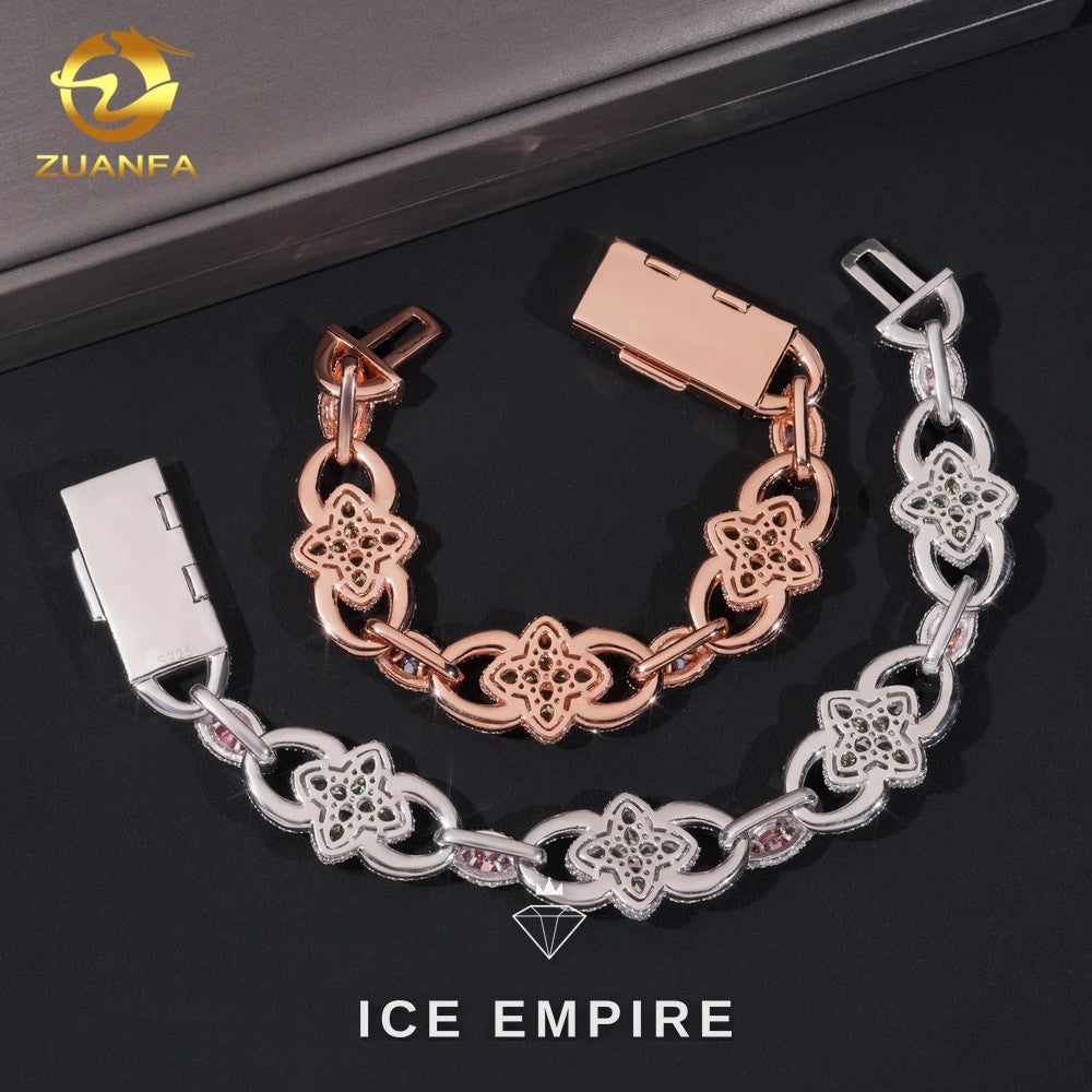 Iced Out 925 Silver Moissanite Cuban Chain