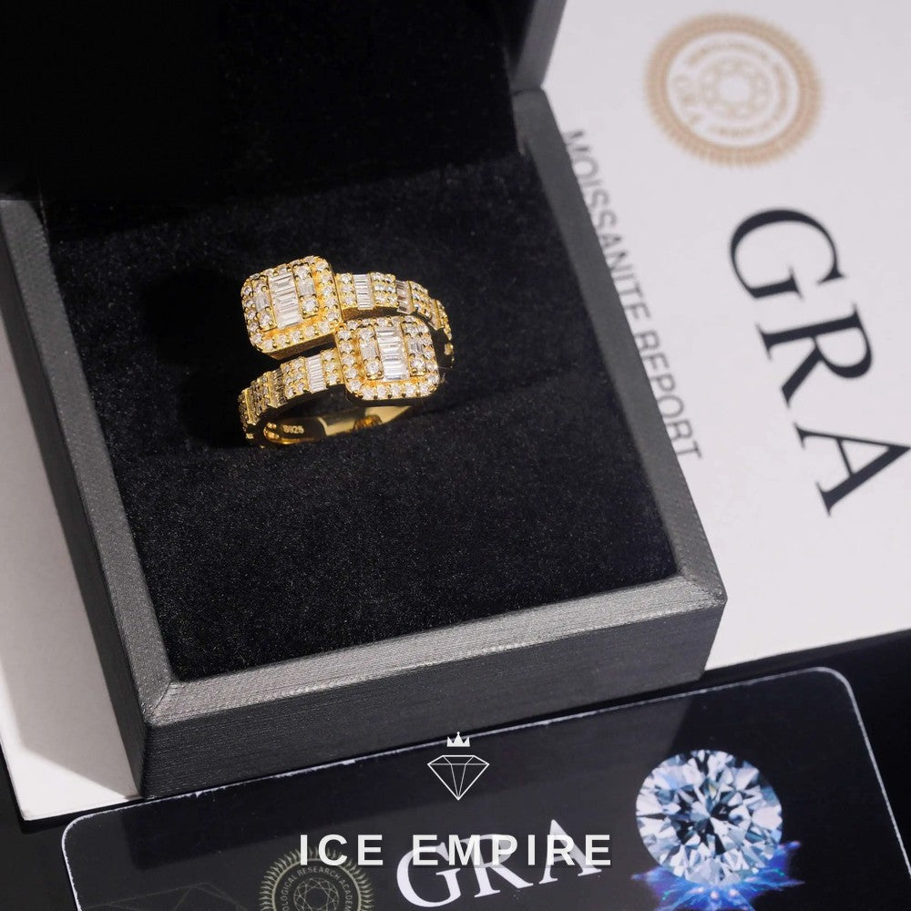 Iced Out 925 Silver Moissanite Ring