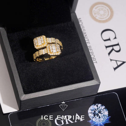 Iced Out 925 Silver Moissanite Ring
