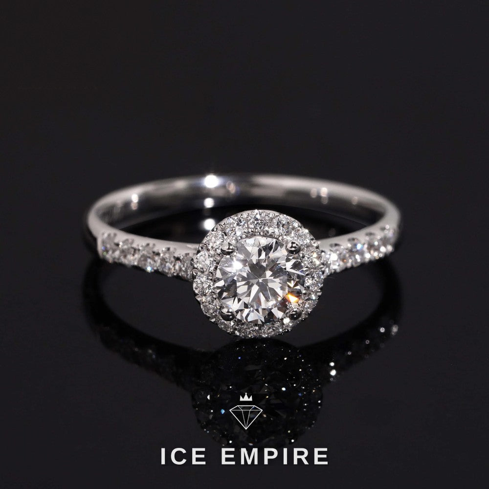 Iced Out Gold Plated Lab Grown Diamond Engagement Ring