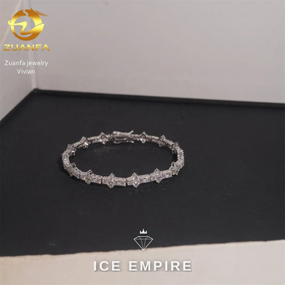 Iced Out Rose Gold Plated Moissanite Tennis Chain