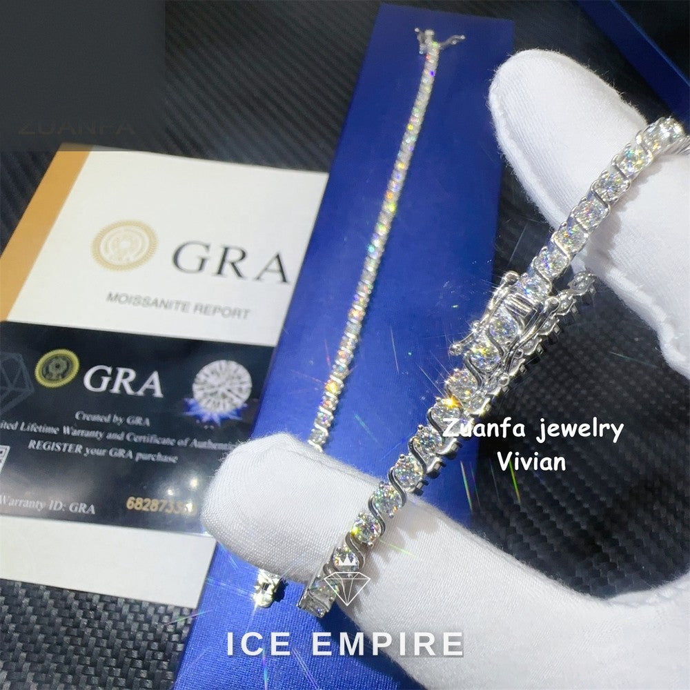 Iced Out Rose Gold Plated Moissanite Tennis Chain