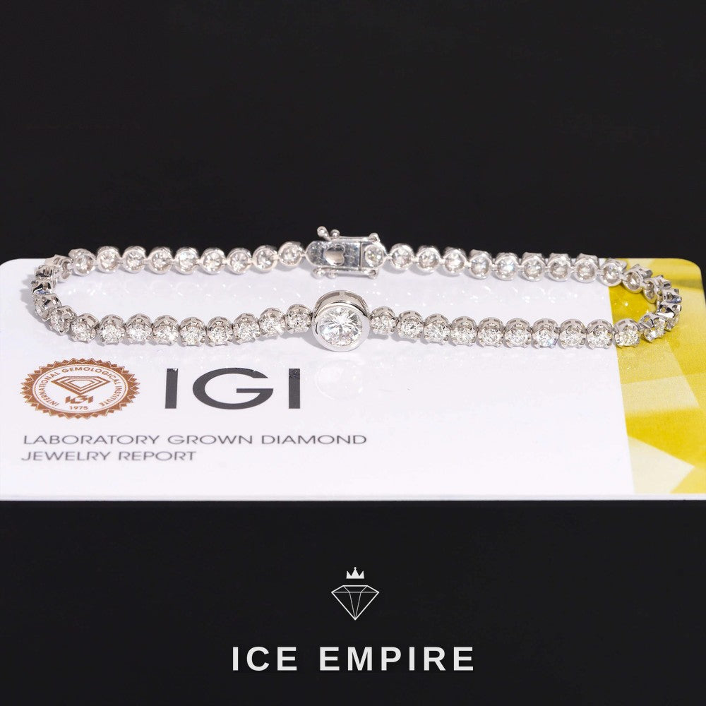 Iced Out 18K Gold Lab Grown Diamond Tennis Bracelet