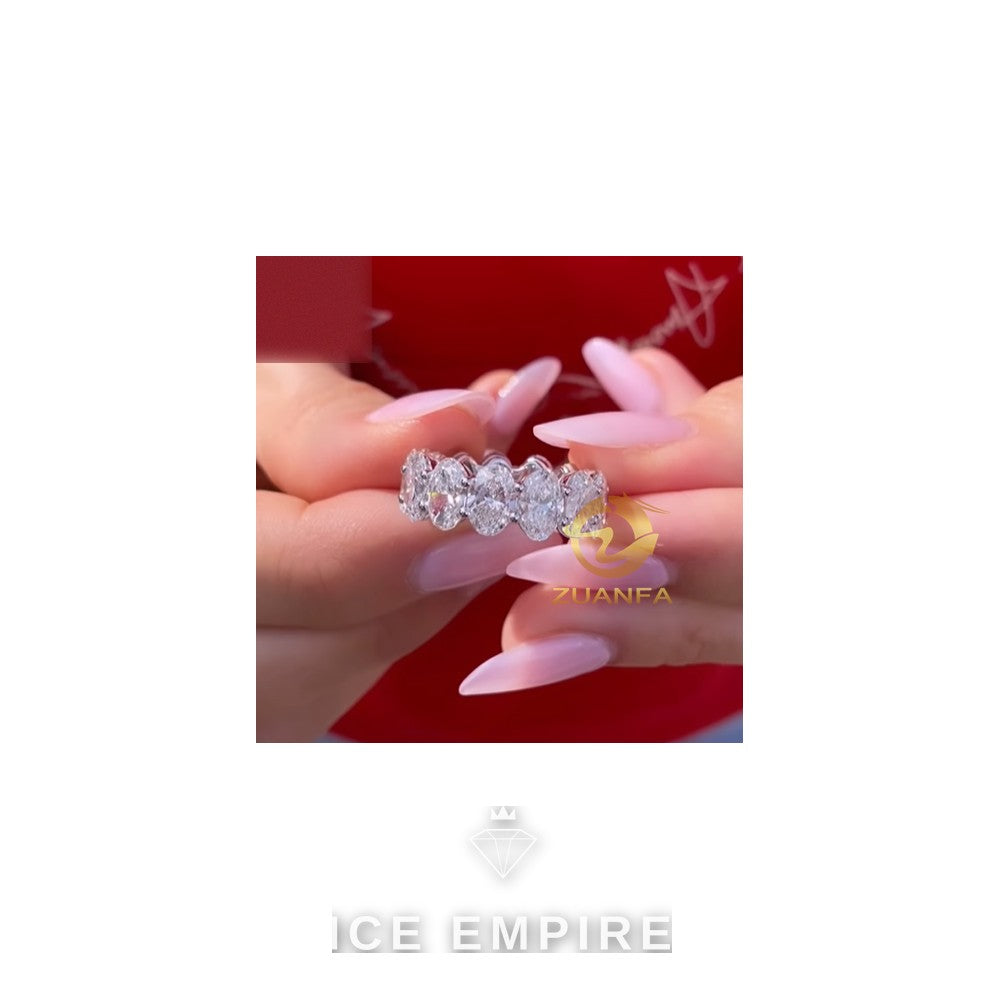 Iced Out 925 Silver Moissanite Ring
