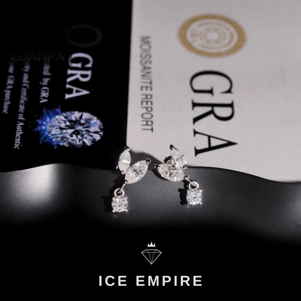 Iced Out 925 Silver Moissanite Earrings
