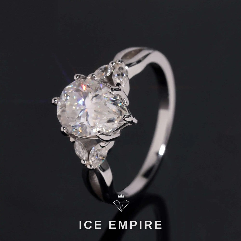 Iced Out Rose Gold Plated Moissanite Wedding Band