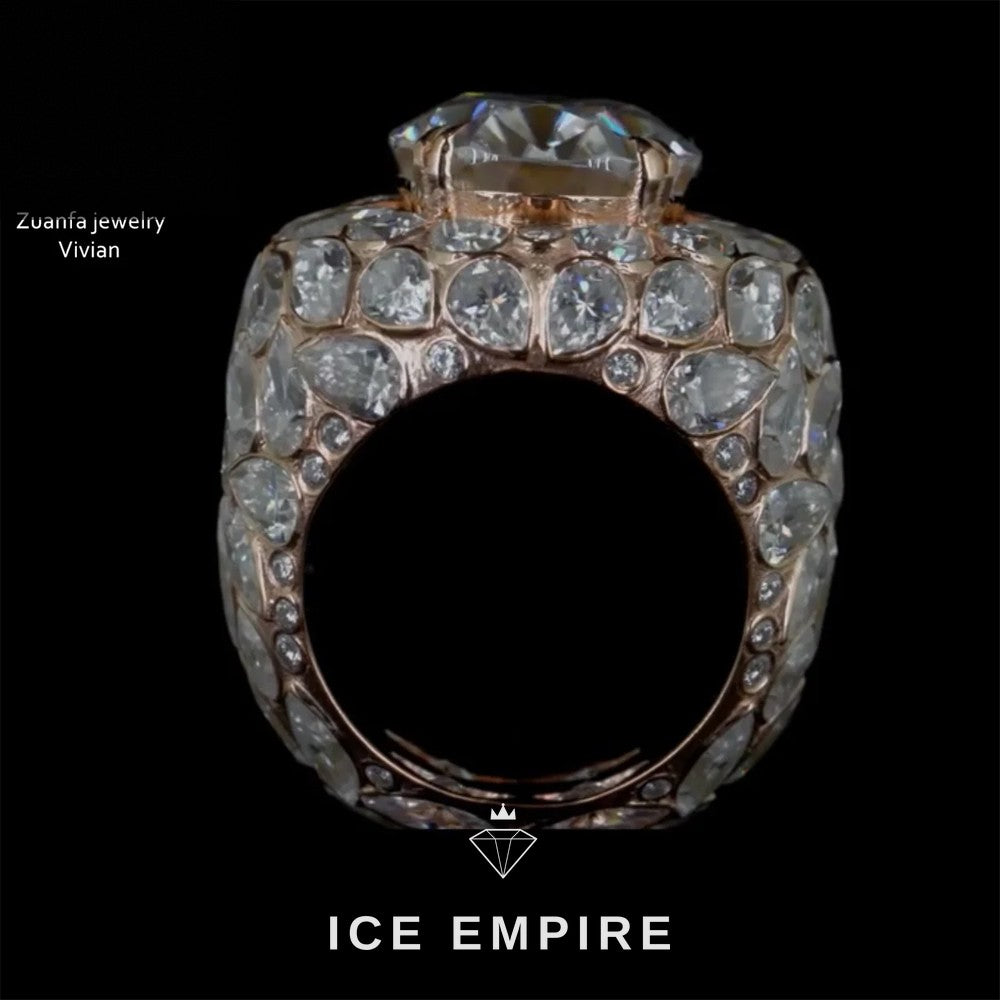 Iced Out 925 Silver Moissanite Ring