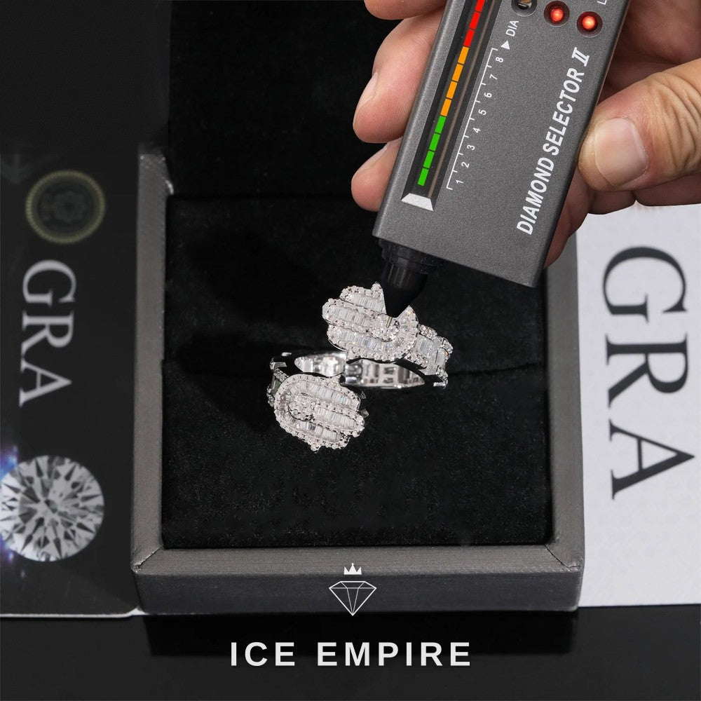 Iced Out 925 Silver Moissanite Ring
