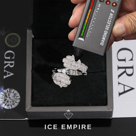 Iced Out 925 Silver Moissanite Ring