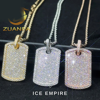 Iced Out Cross Rose Gold Plated Moissanite Rope Chain