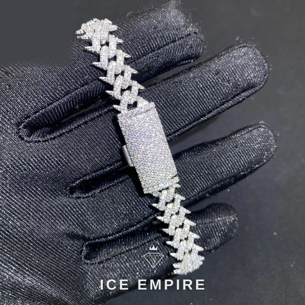 Iced Out 925 Silver Moissanite Cuban Chain