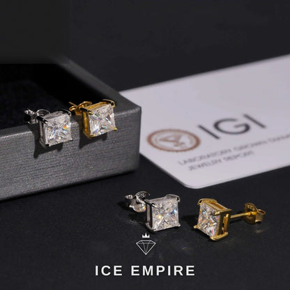 Iced Out 10K Gold Lab Grown Diamond Stud Earrings
