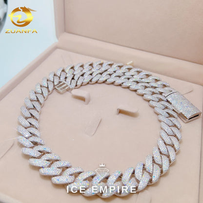 Iced Out Rose Gold Plated Moissanite Cuban Chain