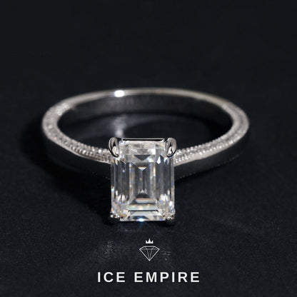 Iced Out 925 Silver Moissanite Wedding Band