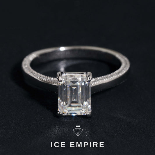 Iced Out 925 Silver Moissanite Wedding Band