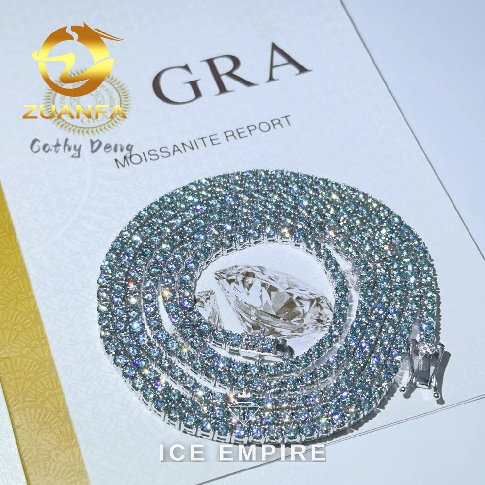 Iced Out Rose Gold Plated Moissanite Cuban Chain