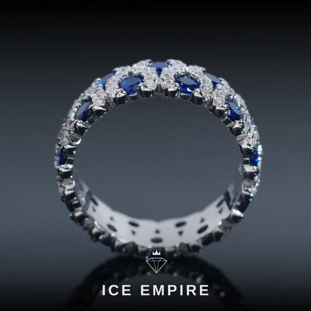 Iced Out 925 Silver Moissanite Engagement Ring