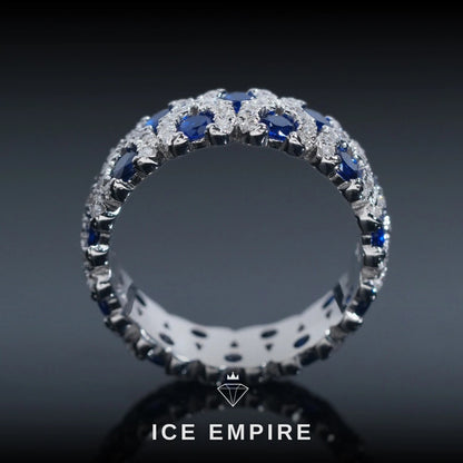 Iced Out 925 Silver Moissanite Engagement Ring