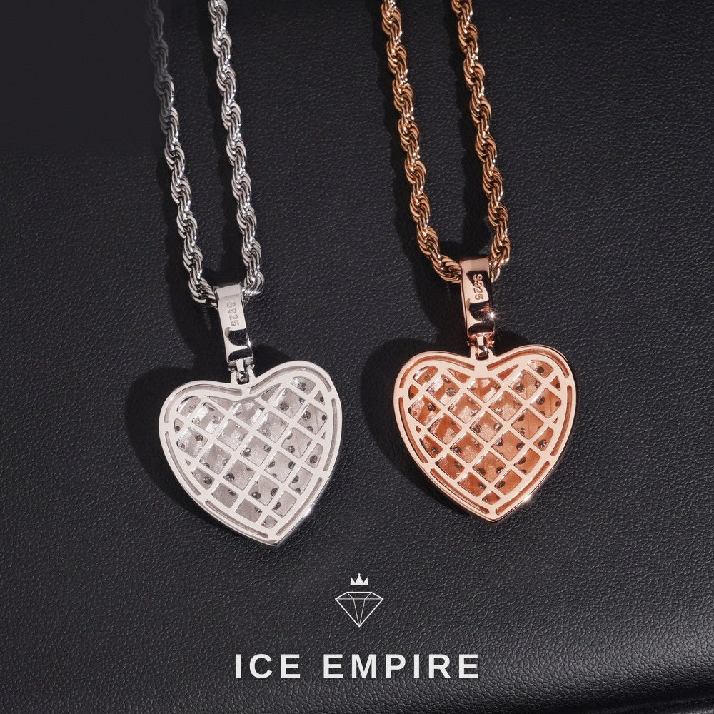 Iced Out Heart Gold Plated Moissanite Pendant