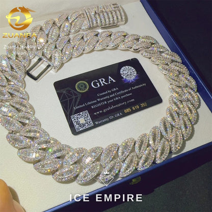 Iced Out Rose Gold Plated Moissanite Cuban Chain