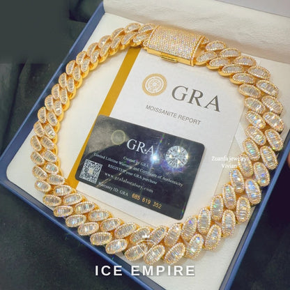 Iced Out Rose Gold Plated Moissanite Cuban Chain