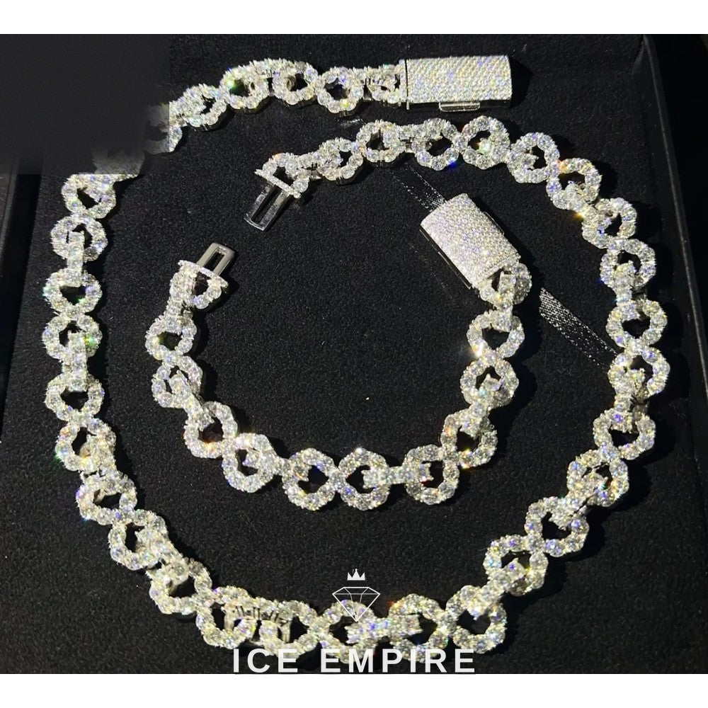 Iced Out Rose Gold Plated Moissanite Cuban Chain