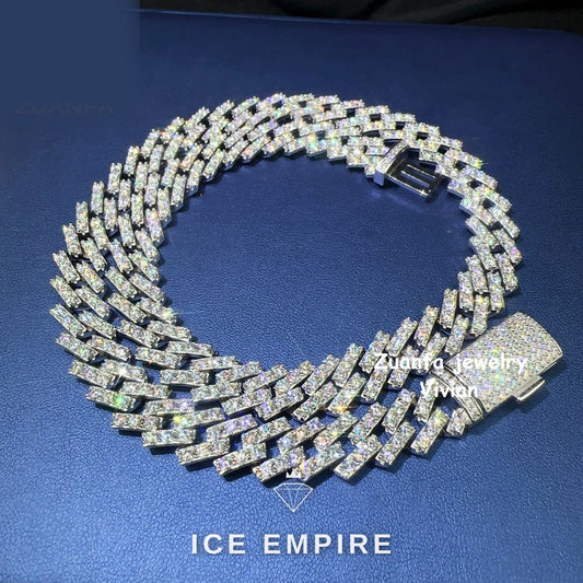 Iced Out Rose Gold Plated Moissanite Cuban Chain