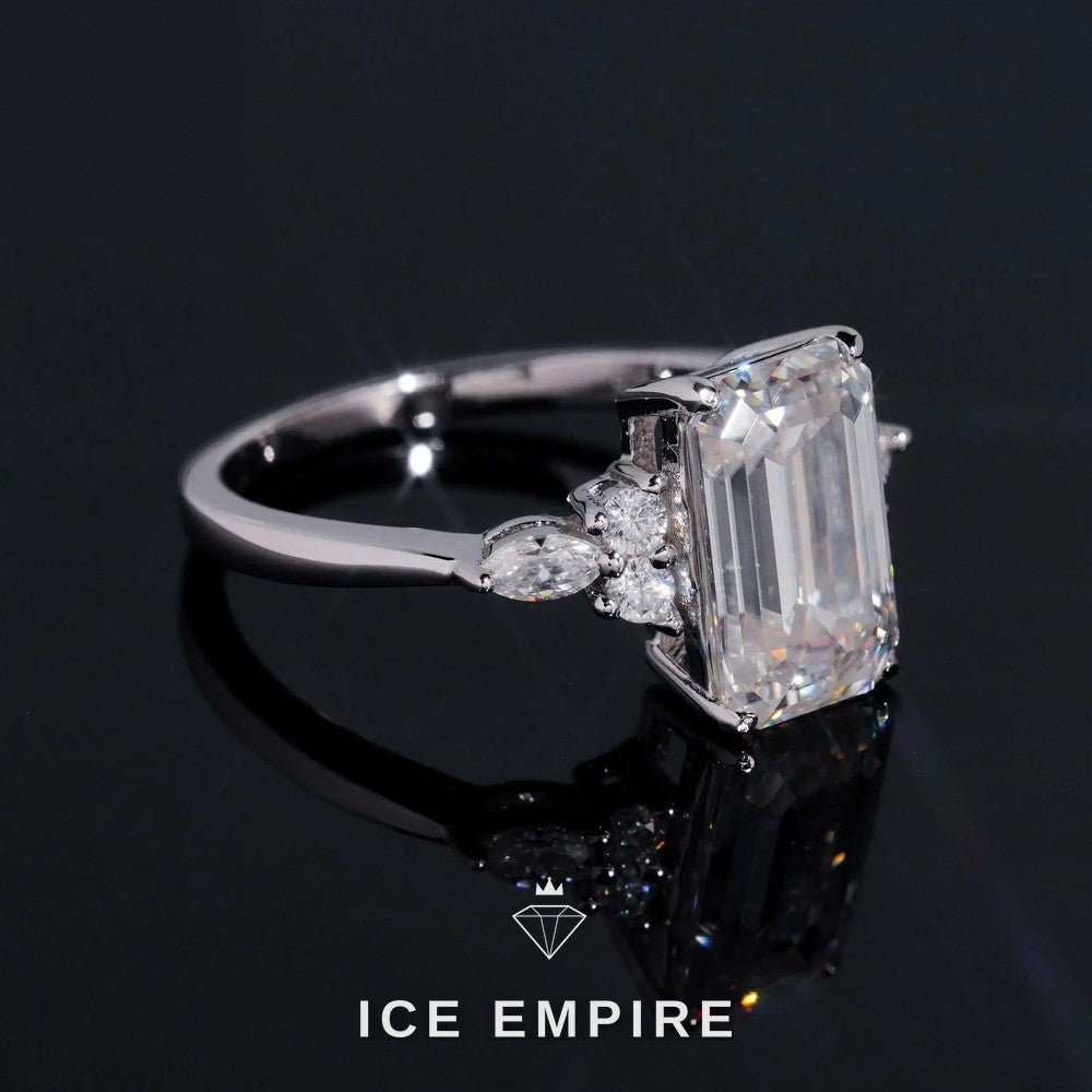 Iced Out 18K Gold Moissanite Wedding Band