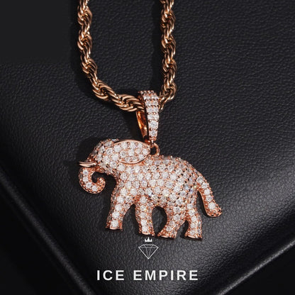 Iced Out Rose Gold Plated Moissanite Pendant