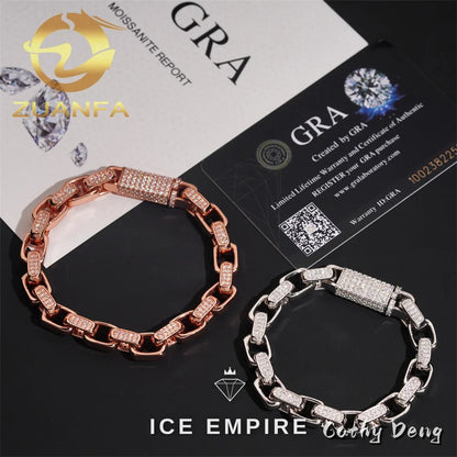 Iced Out 925 Silver Moissanite Cuban Chain