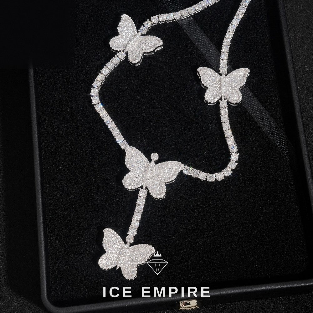 Iced Out Heart Rose Gold Plated Moissanite Cuban Chain
