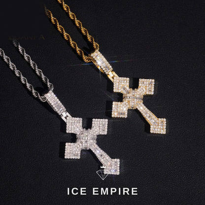 Iced Out Cross Gold Plated Pendant