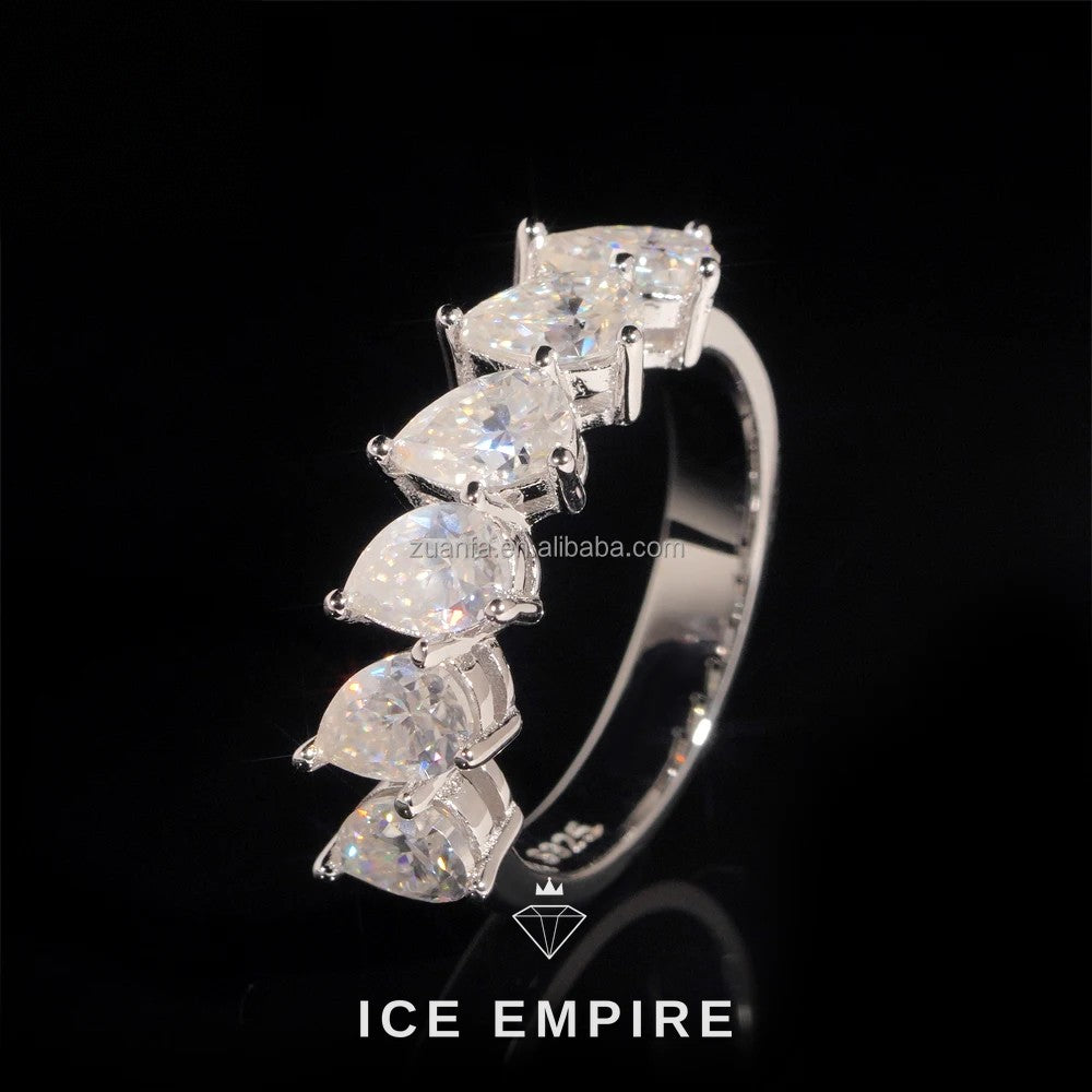 Iced Out 925 Silver Moissanite Ring