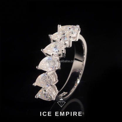 Iced Out 925 Silver Moissanite Ring