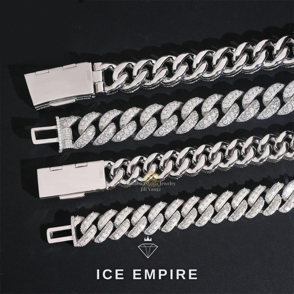 Iced Out Rose Gold Plated Moissanite Cuban Chain