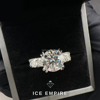 Iced Out 925 Silver Moissanite Wedding Band