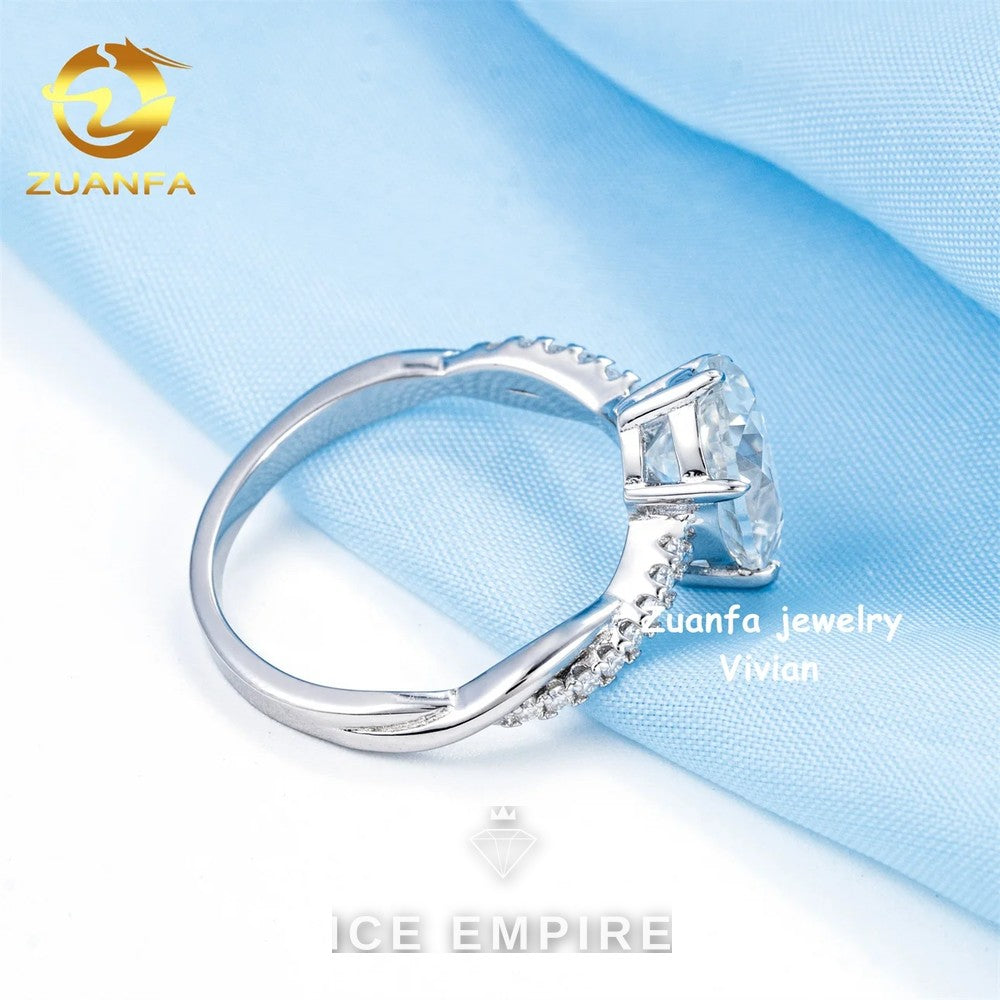 Iced Out Rose Gold Plated Moissanite Ring