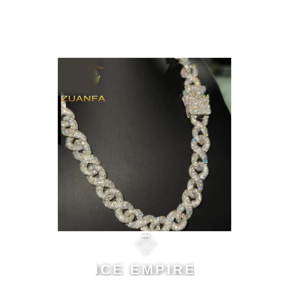 Iced Out Rose Gold Plated Moissanite Cuban Chain