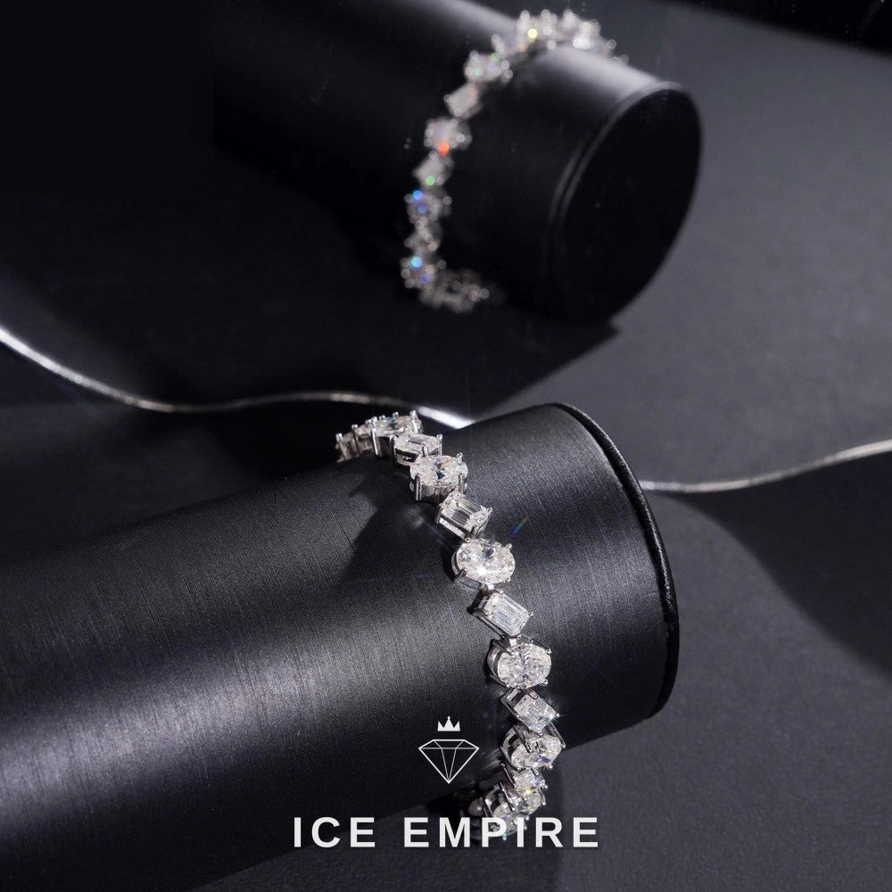 Iced Out Rose Gold Plated Moissanite Tennis Bracelet