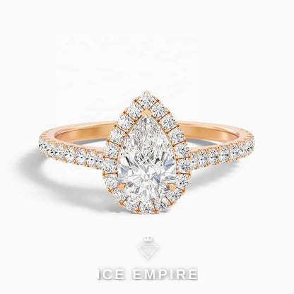 Iced Out 14K Gold Lab Grown Diamond Engagement Ring