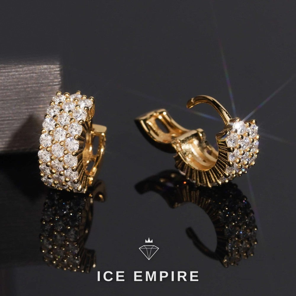 Iced Out 925 Silver Moissanite Stud Earrings
