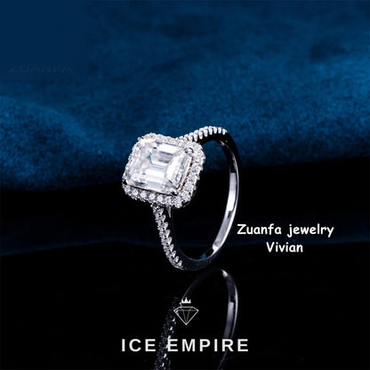 Iced Out 925 Silver Moissanite Ring