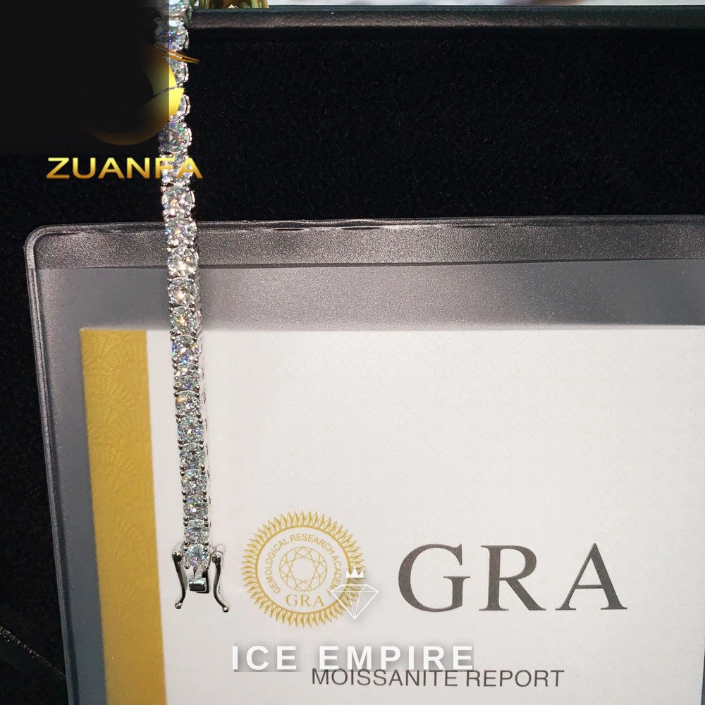 Iced Out Cluster Rose Gold Plated Moissanite Cuban Chain