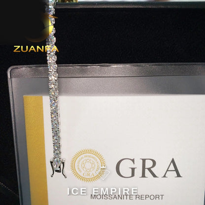Iced Out Cluster Rose Gold Plated Moissanite Cuban Chain